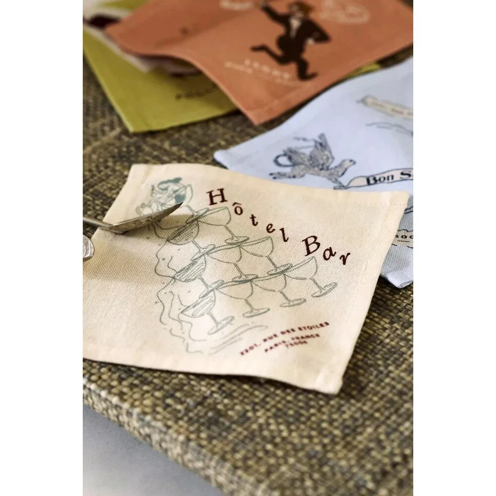 NEW Anthropologie Hotel Cotton Woven Cocktail Napkins Set of 4